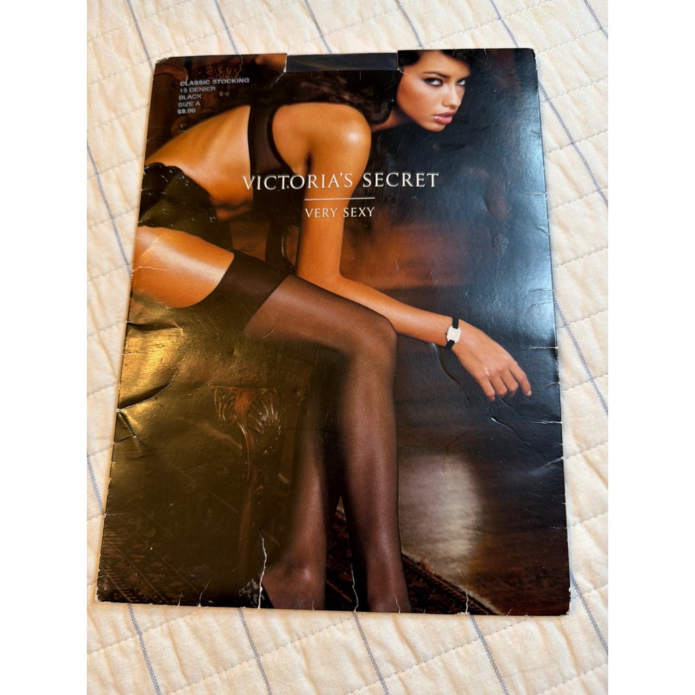 Victorias Secret Very Sexy Classic Stocking 15 Denier Black Size A Sheer Toe NIP